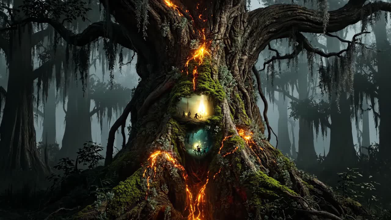 Enchanted Tree in a Mystical Forest