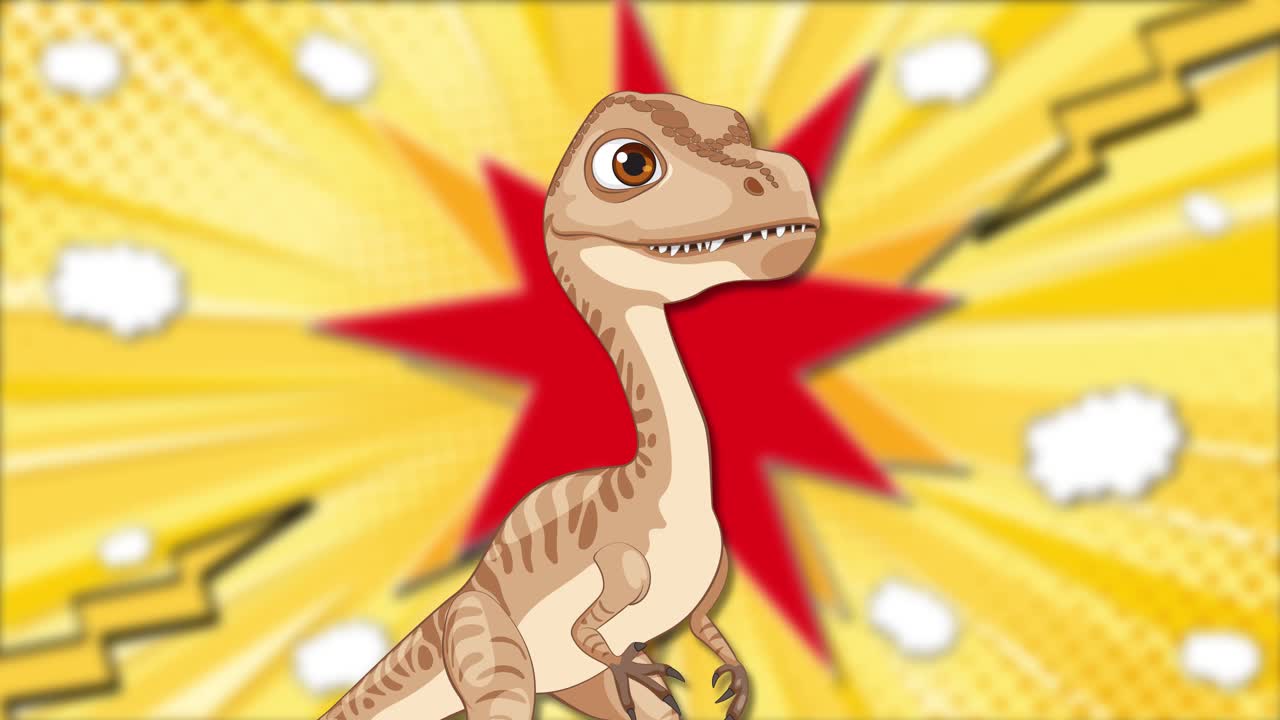 el dinosaurio reacciona a una explosión repentina