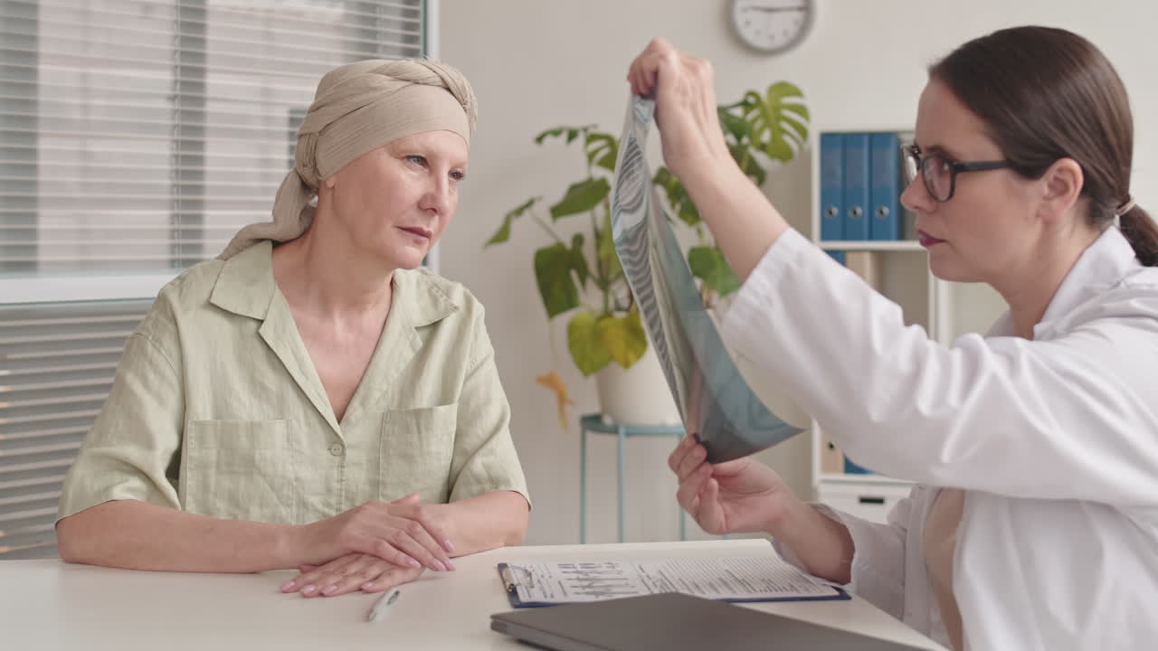 Woman with Oncology at Appointment in Clinic