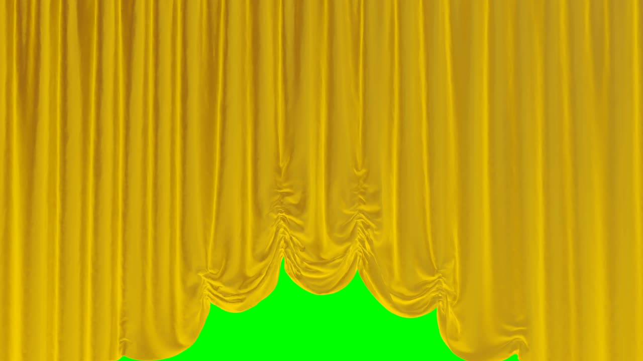 오스트리아의 은 파란 커튼이 열리고 닫히고 극장 무대에서 끝과 시작.