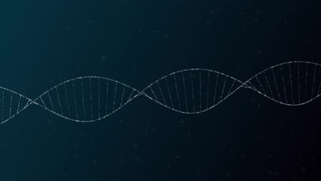 animación de adn y procesamiento de datos sobre un fondo oscuro