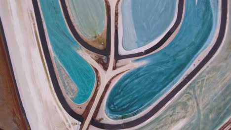 a spectacular 4k drone shot of the potash evaporation ponds in moab, utah