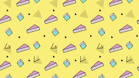 memphis yellow figures background