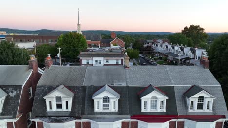 Rising-aerial-reveals-rowhomes-in-American-suburbs