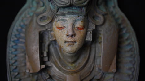 sculpture of a girl with beast trophy covering her head, ancient future inspiration