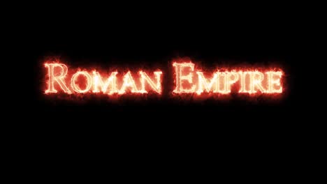 roman empire written with fire. loop