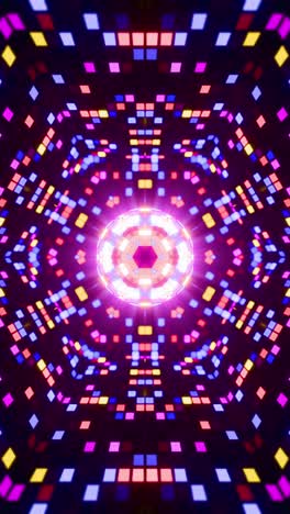 vibrant pixel disco kaleidoscope background. looped animation vertical