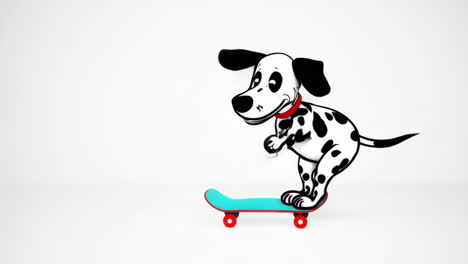 cartoon dalmatian skateboarding