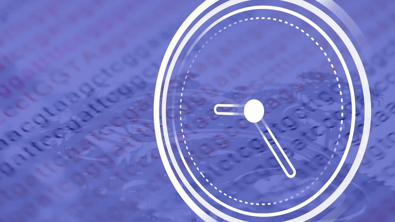 문자와  ⁇ 의 애니메이션이 시계 이상으로 움직입니다.