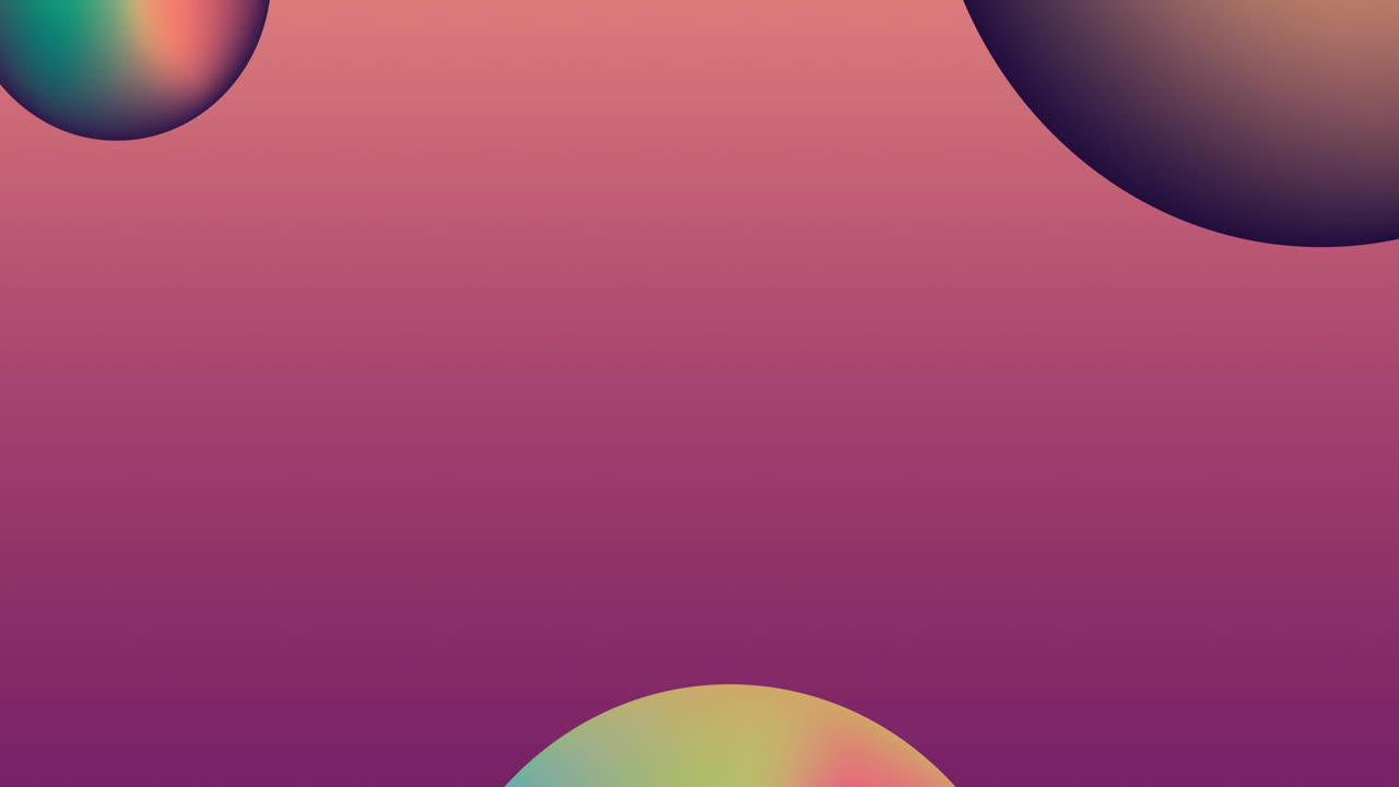 animación de esferas metálicas multicolores sobre un fondo de color rosa a púrpura