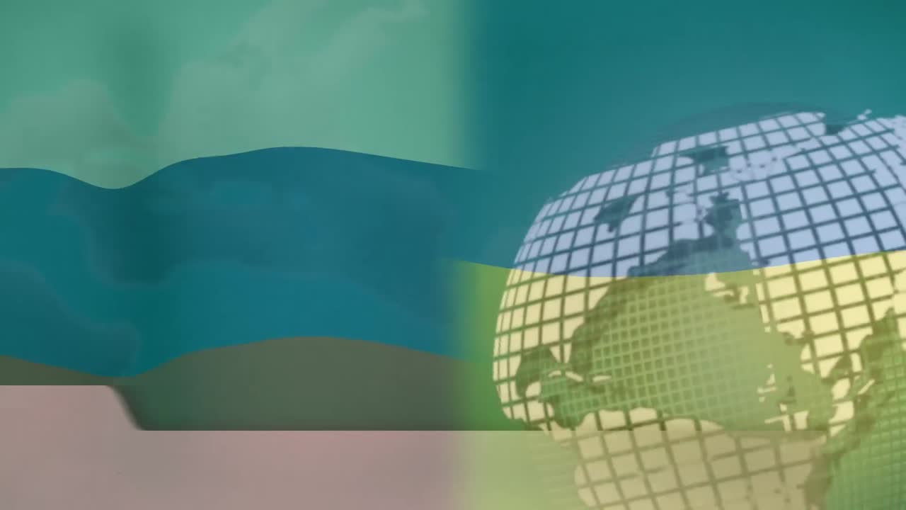 러시아의  ⁇ 발에 대한 글로브와 뉴스의 애니메이션