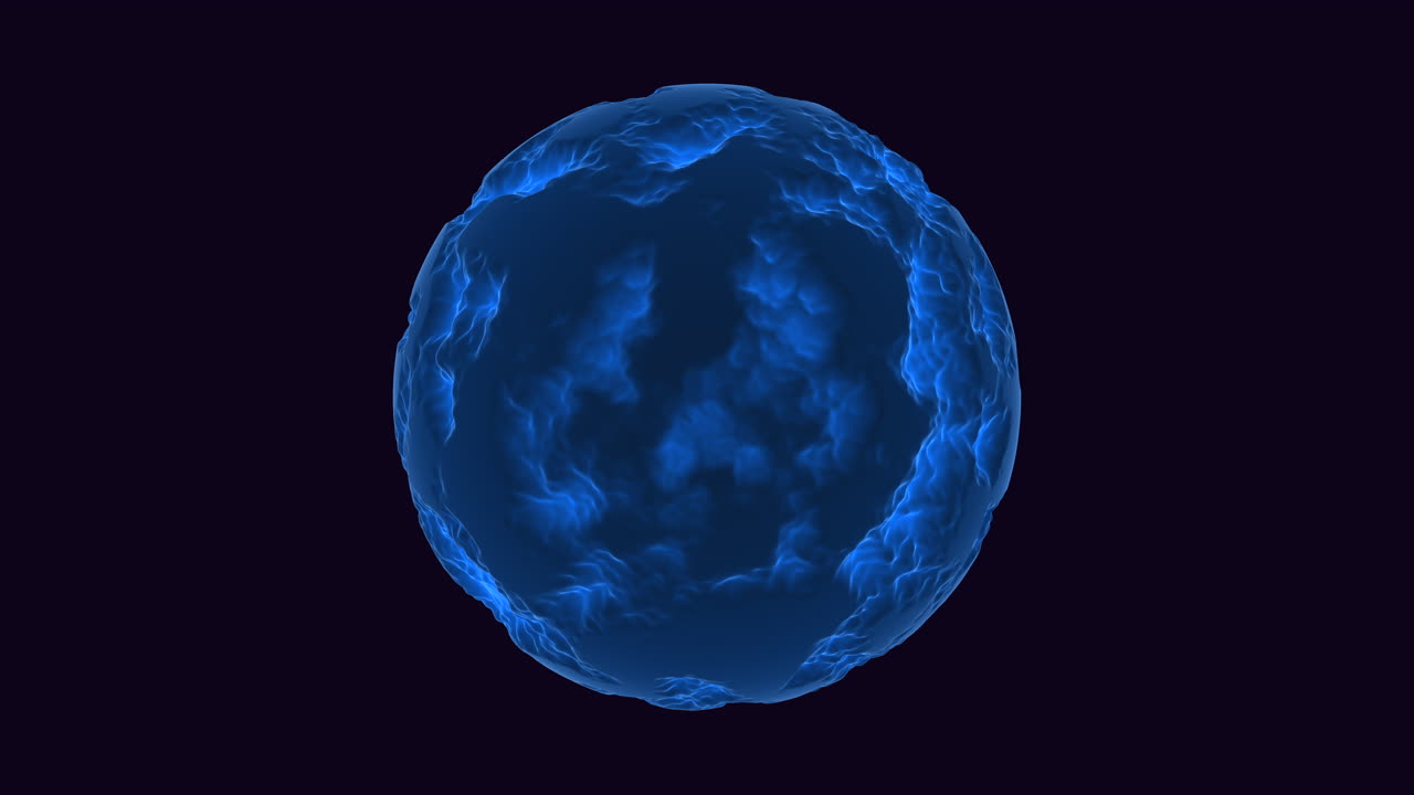 파도 효과가 있는 금속성, 미래 지향적 및 사이키델릭 파란색 구