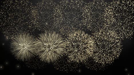 fireworks expand and fade into twinkling stars