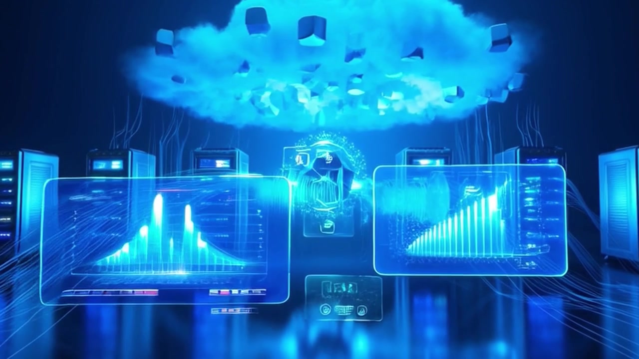 Digital Data Center Servers with Cloud Computing Visualization