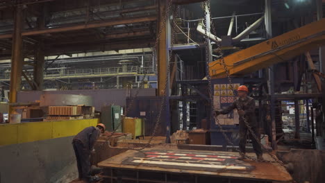 metal casting process in a factory