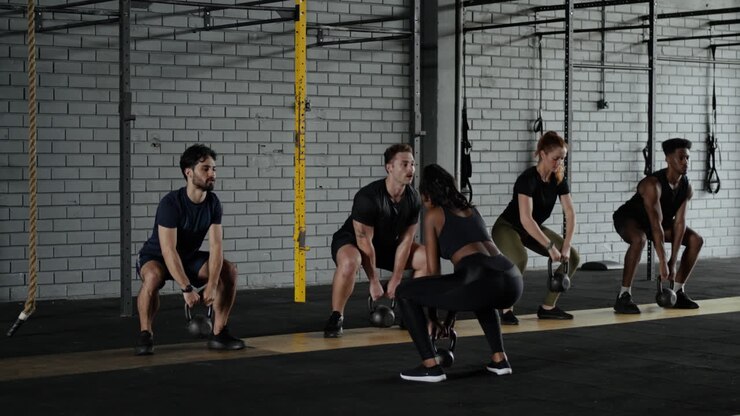 Gruppe kettlebell træning