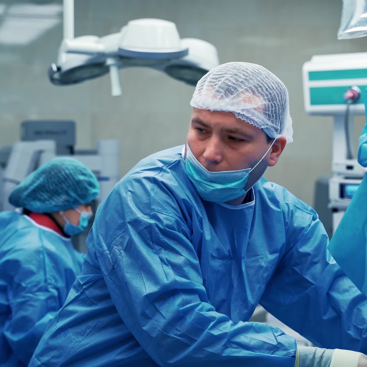 Medical team performing operation