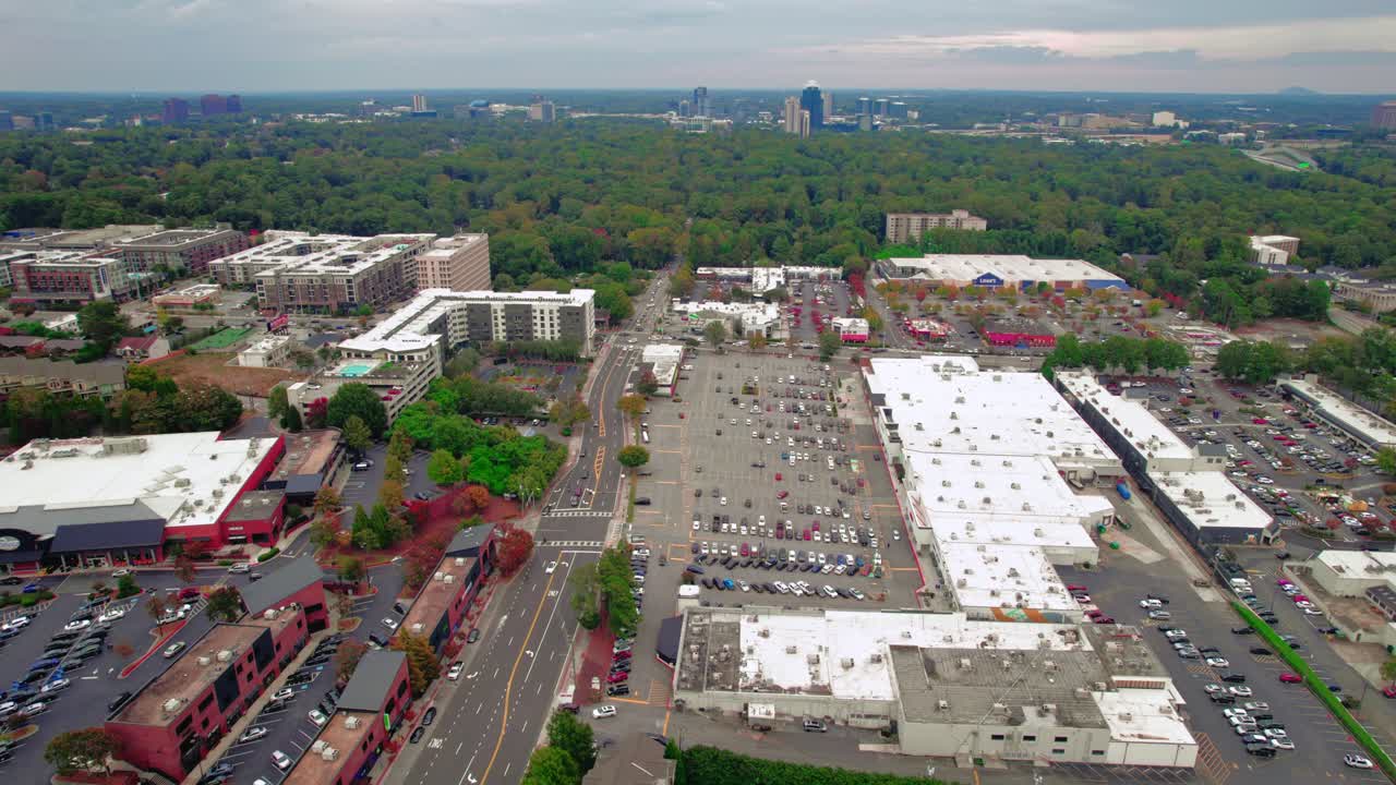 Aerial view capturing Gainesville's blend of urban structures and lush greenery, epitomizing Florida's vibrant city life