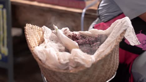 Hot-Black-Sticky-Rice-Being-Sold-In-Thailand