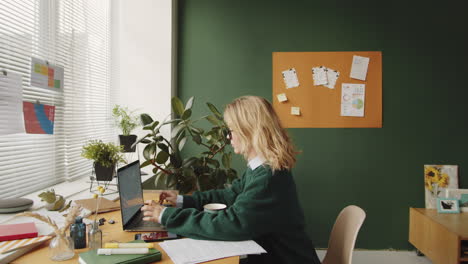 woman working from home