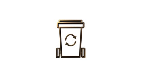 recycle 3d gold icon. save the planet. animation with rotating. motion graphics.