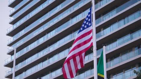 american flag blowing in wind