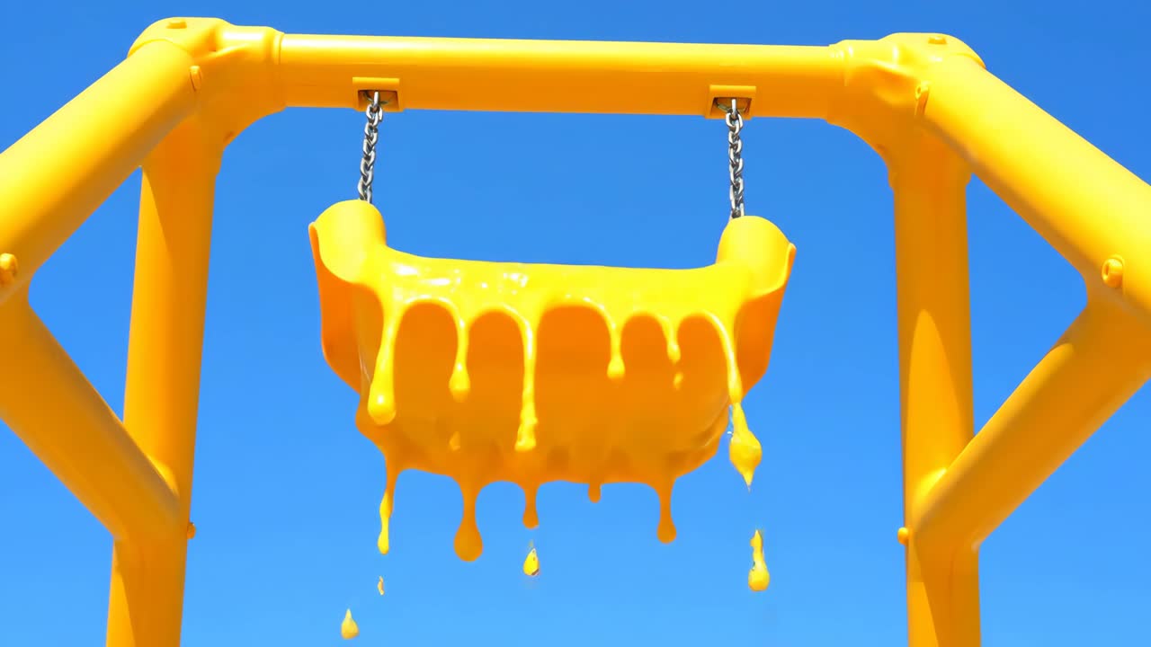 Yellow Swing on a Playground