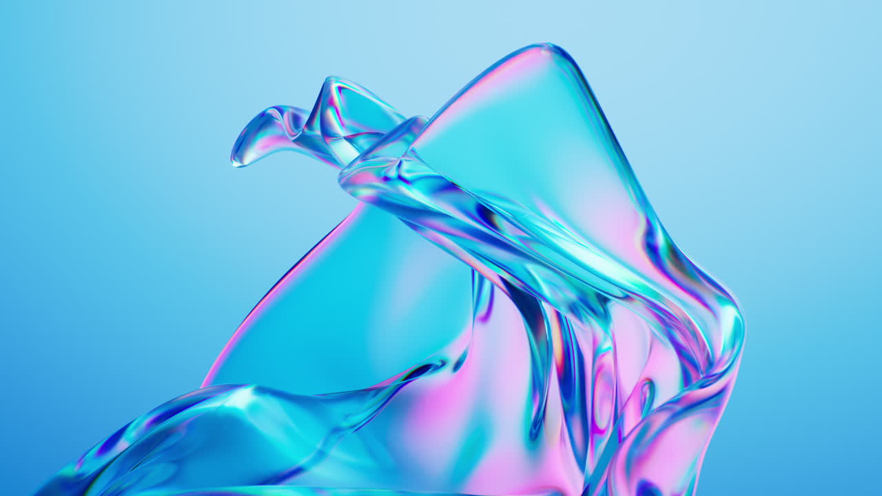Flowing gradient transparent cloth background, 3d rendering