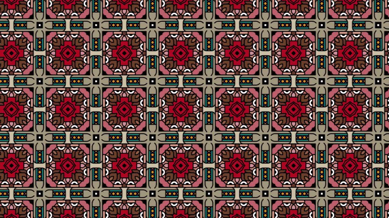 Abstract background animation texture in geometric ornamental style