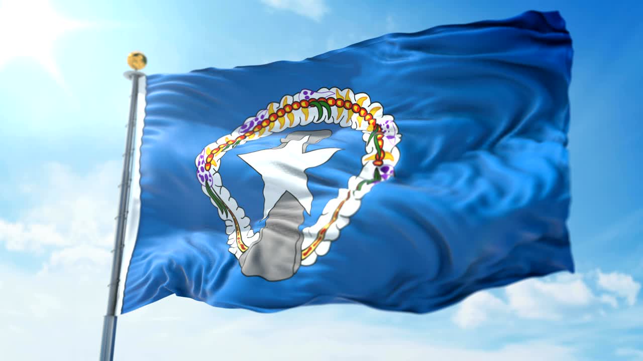 북부 마리아나 제도 발의 3d 렌더링 영상