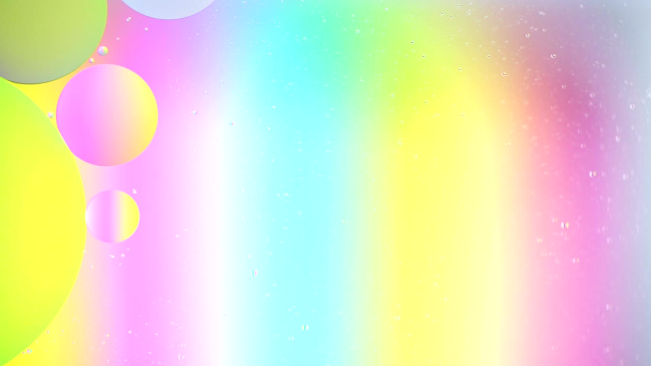 다채로운 거품의 환상적인 구조, 혼란스러운 움직임, 추상적인 다채로운 페인트,  뷰, 액체에 있는 거품의 움직임, 기름 표면, 다채로운 배경, 매크로.