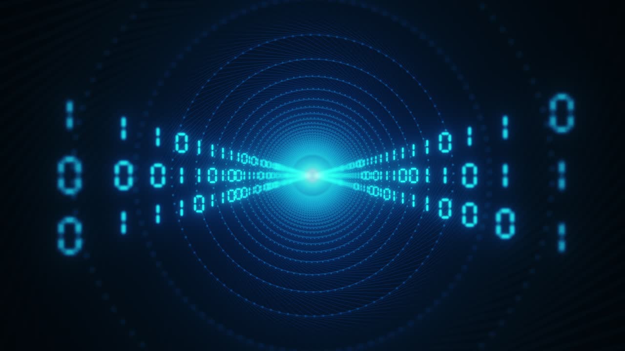 Information flow futuristic matrix transfer digital code numbers big data tunnel 3d rendering