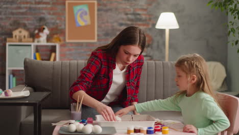 concentrated sisters color eggs with ebru decor technique