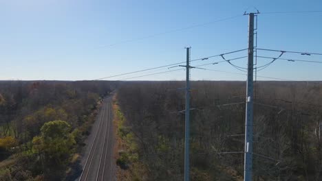 railroad tracks and power poles