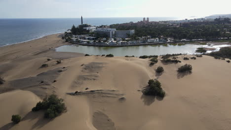 Increíbles-Vistas-Aéreas-De-Las-Dunas-De-Maspalomas-De-La-Isla-De-Gran-Canaria-En-España