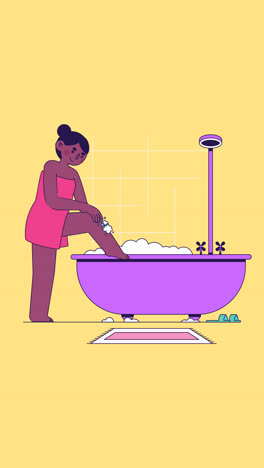 An-animation-of-Hand-drawn-woman-shaving-illustration