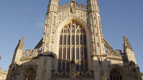 bath abbey exterior in somerset, england