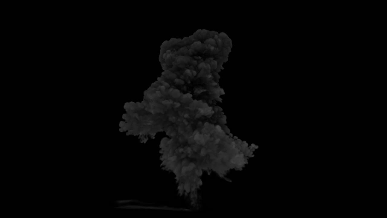 efectos visuales de explosión y humo