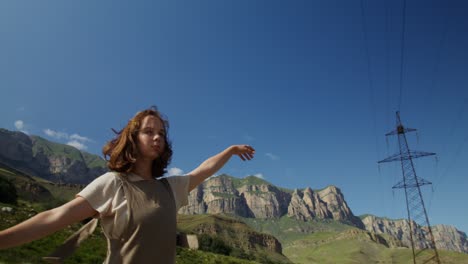 woman in mountains