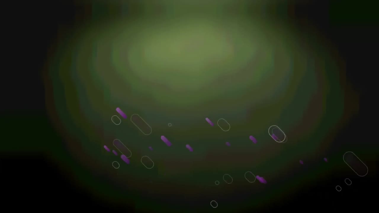 Animation of multiple purple light trails moving on green background