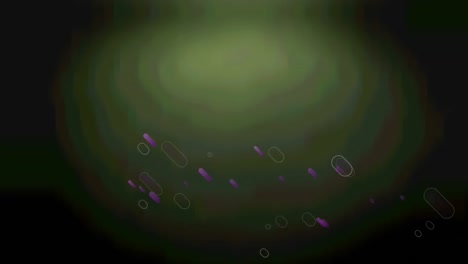 animación de múltiples rastros de luz púrpura que se mueven sobre un fondo verde