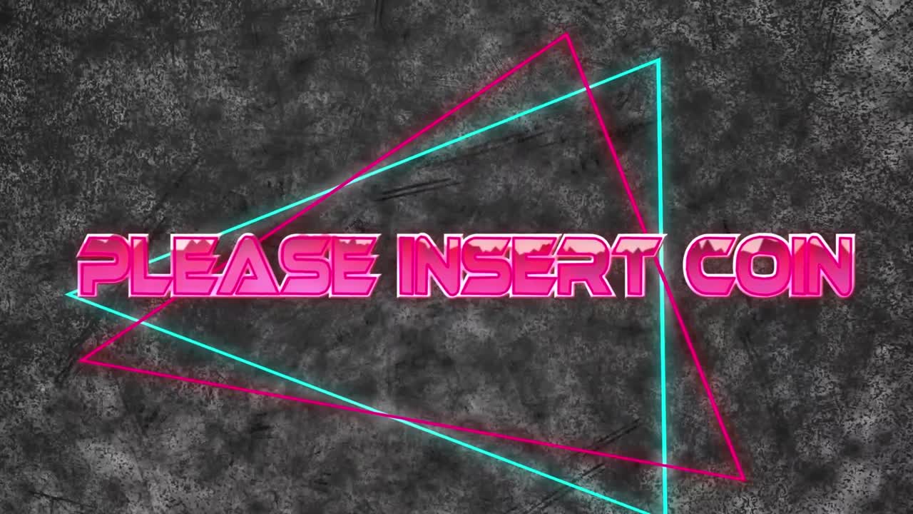 animación de por favor inserte texto de moneda sobre formas geométricas sobre fondo oscuro