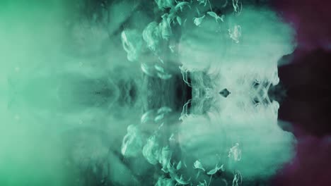 vertical of visual effects with green ink colors blending underwater