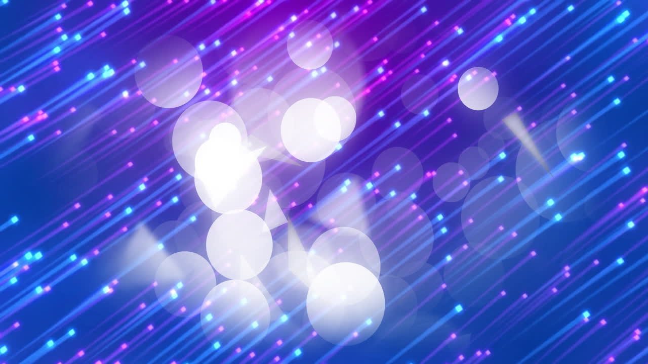 파란색 배경에 반이는 기하학적 모양과 점의 애니메이션