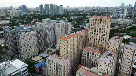 Aerial-establishing-of-Quezon-city-skyscrapers-and-apartment-buildings