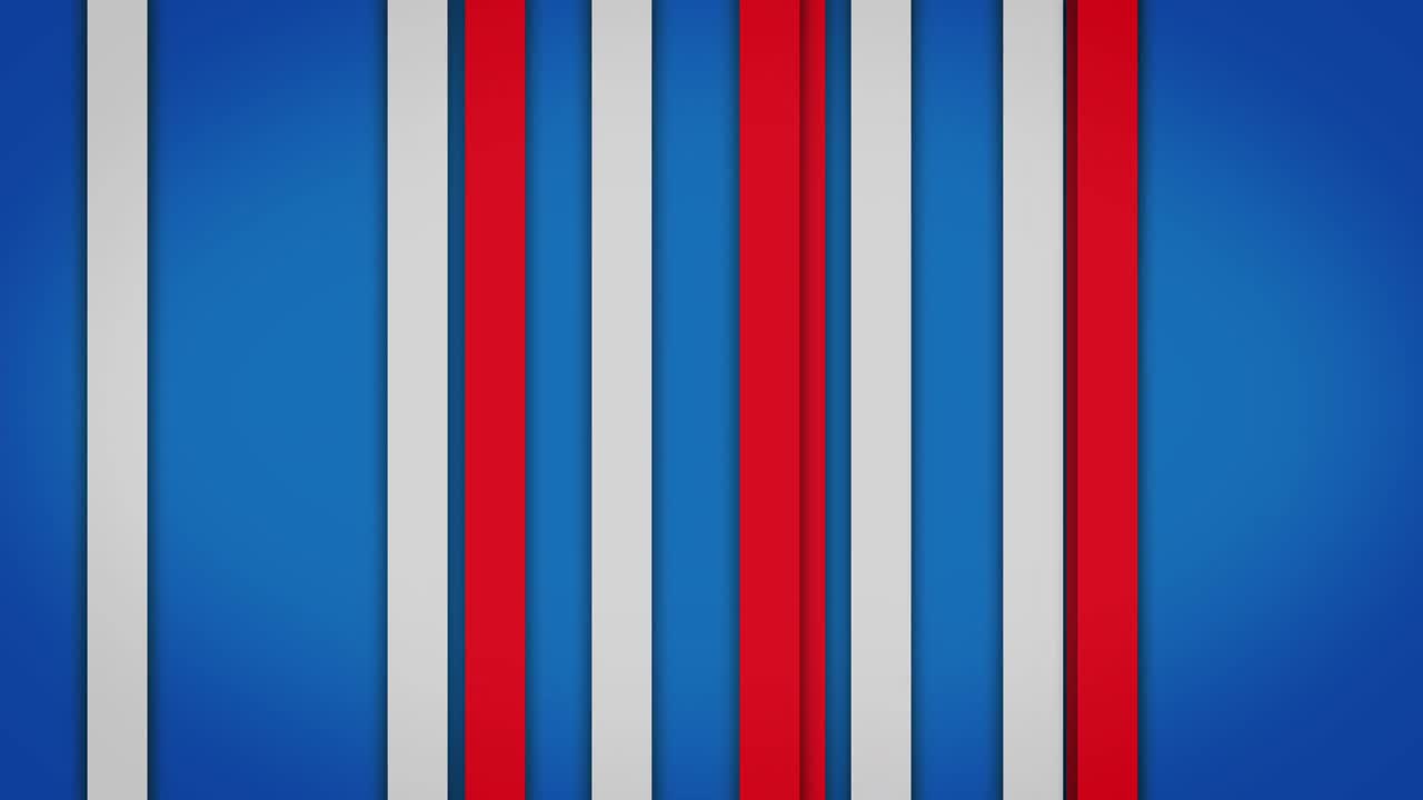 animación de líneas coloreadas con la bandera de los estados unidos sobre fondo azul