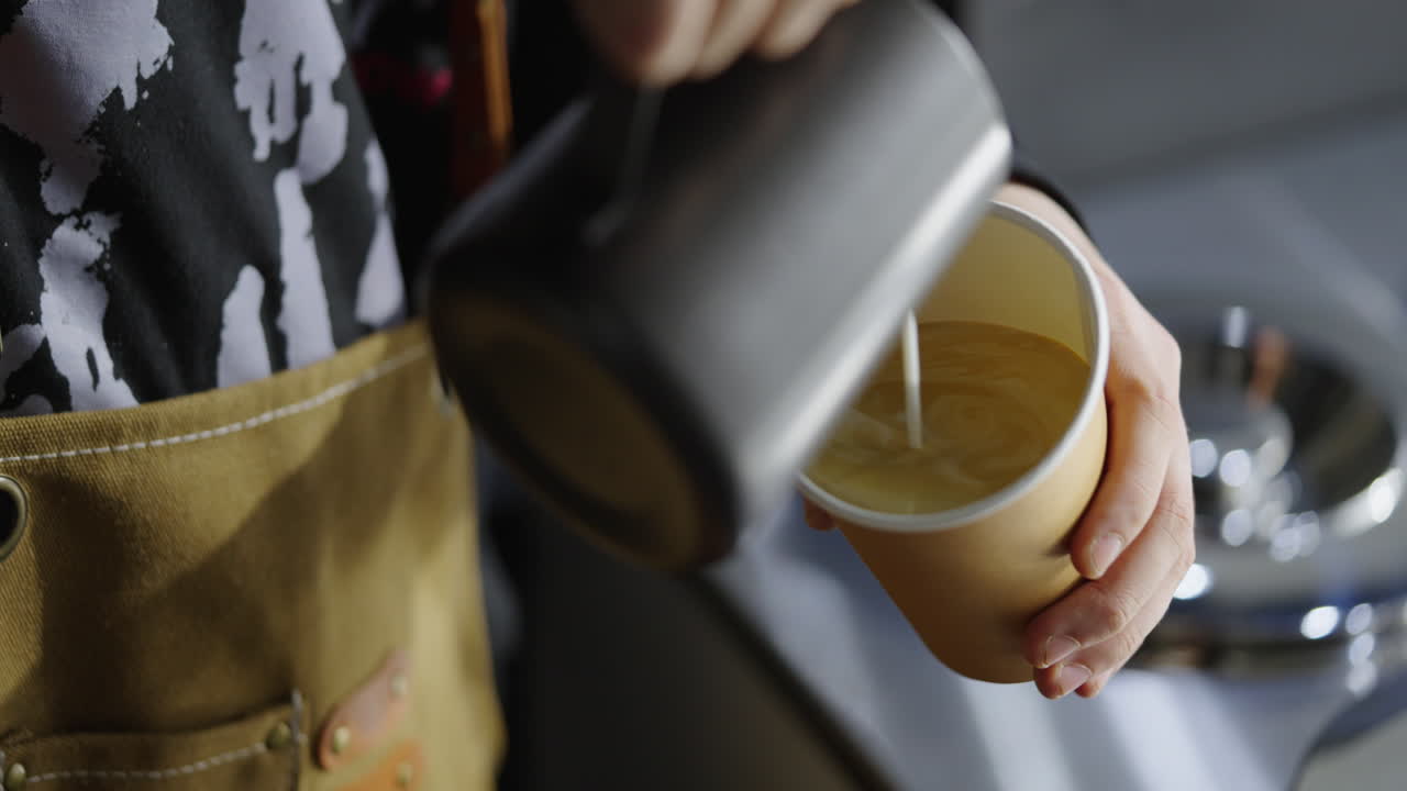 Barista Pouring Latte