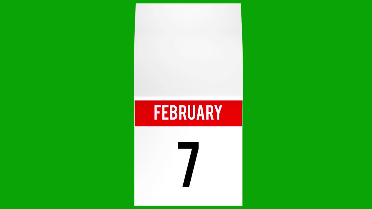 febrero 28 días calendario diario con páginas de giro animadas y una página blanca al final para escribir su mensaje