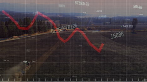 animación del procesamiento de datos financieros sobre el terreno