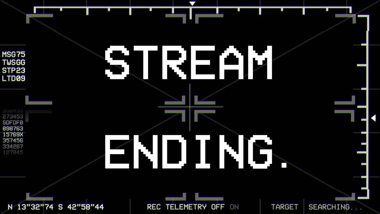 "Stream Ending" Graphics Overlay with Retro Style Aerial Camera